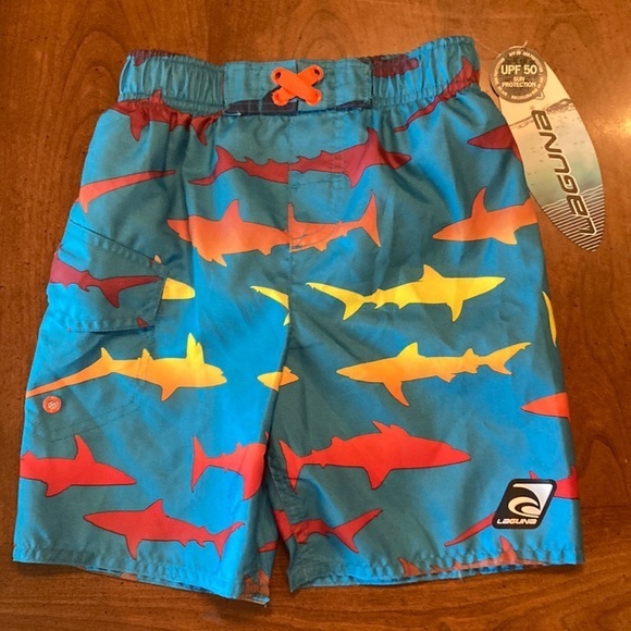 🌸NWT LAGUNA Boys UPF 50 Swim Shorts - size 4 - Picture 1 of 16